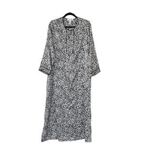 Oscar De La Renta Pink Label Nightgown Animal Print Sleep Dress Size Medium